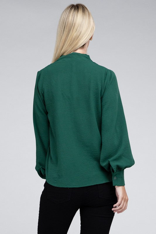 Woven Airflow V-Neck Top