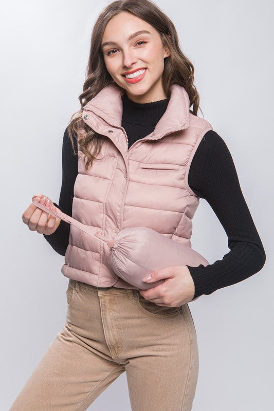 High Neck Zip Up Puffer Vest