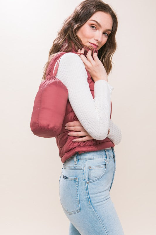 High Neck Zip Up Puffer Vest