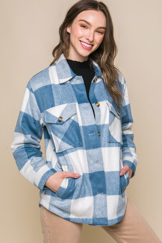 Plaid Button Down Shacket