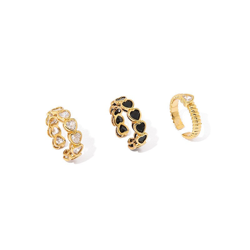 Cut-Out Love Zircon Ring