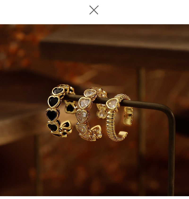 Cut-Out Love Zircon Ring