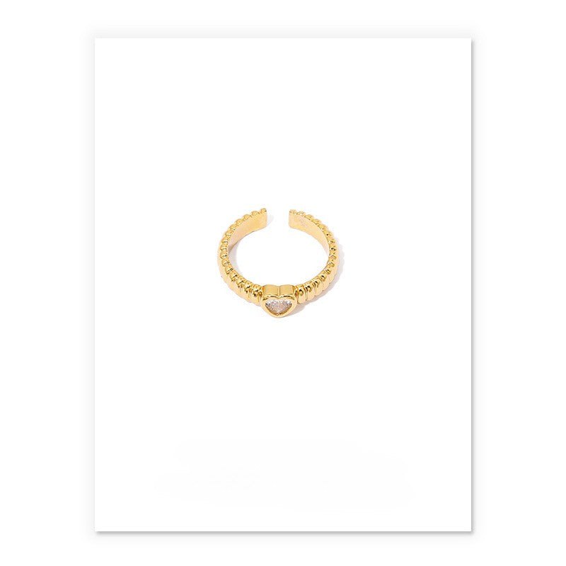 Cut-Out Love Zircon Ring