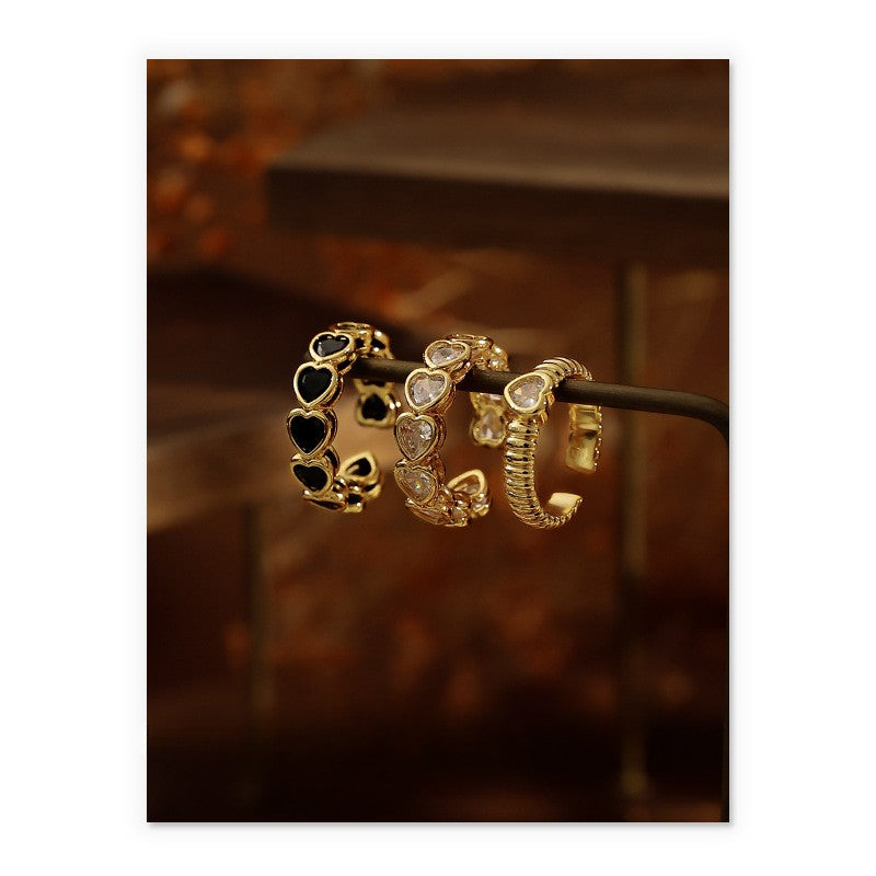 Cut-Out Love Zircon Ring