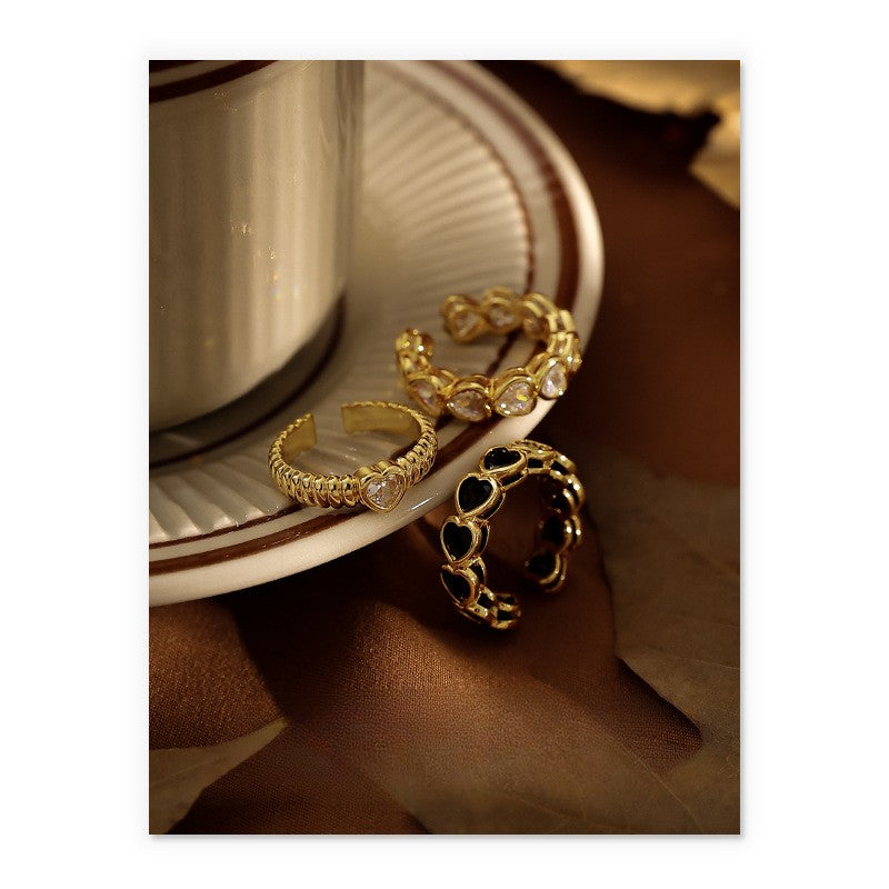 Cut-Out Love Zircon Ring
