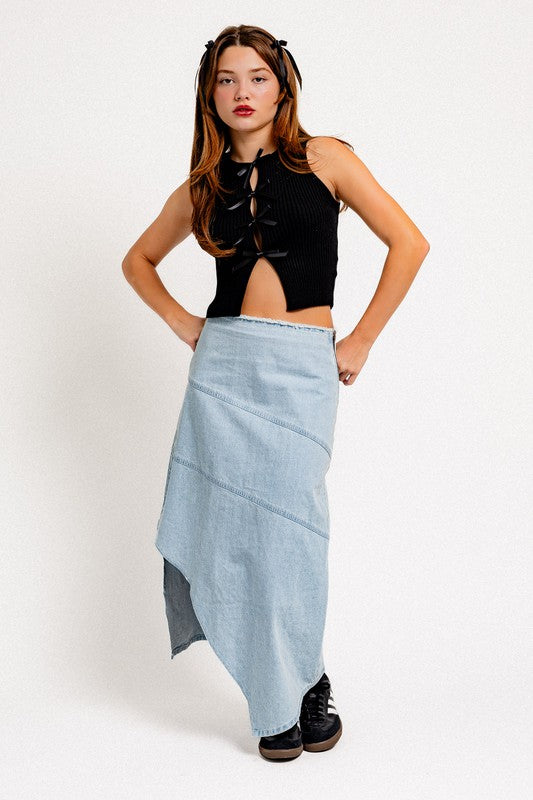 Satin Bow Detail Sweater Top