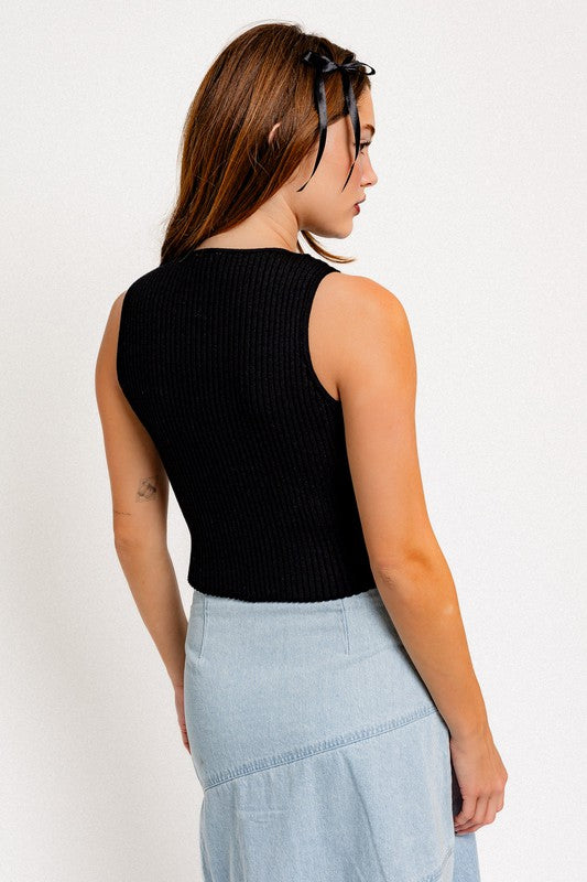 Satin Bow Detail Sweater Top