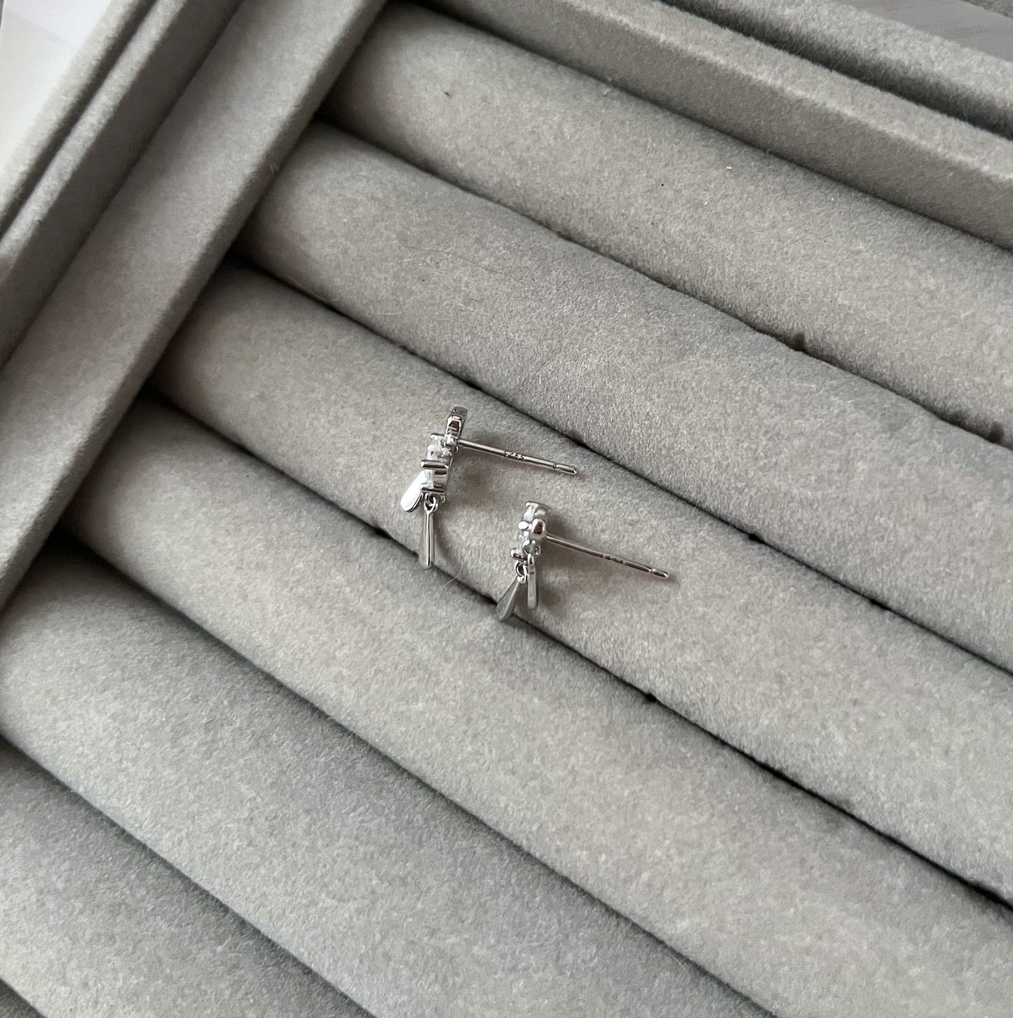 Dainty Heart Dangle Studs