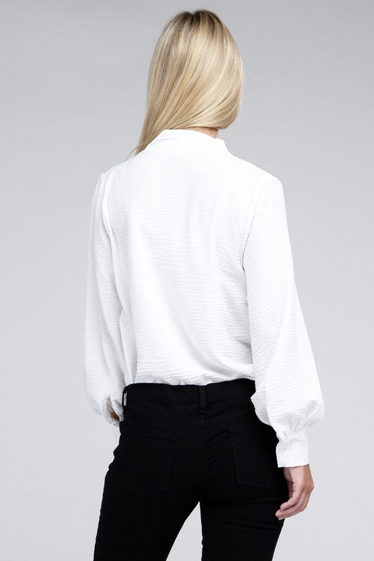 Woven Airflow V-Neck Top