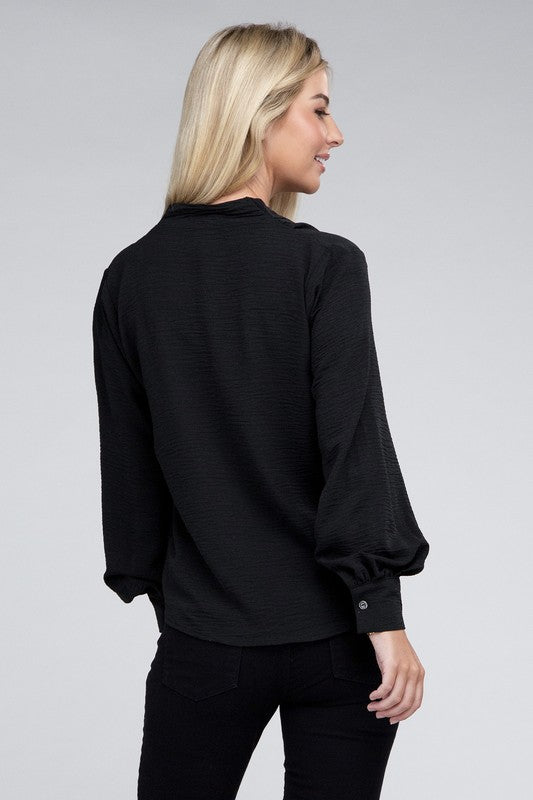 Woven Airflow V-Neck Top