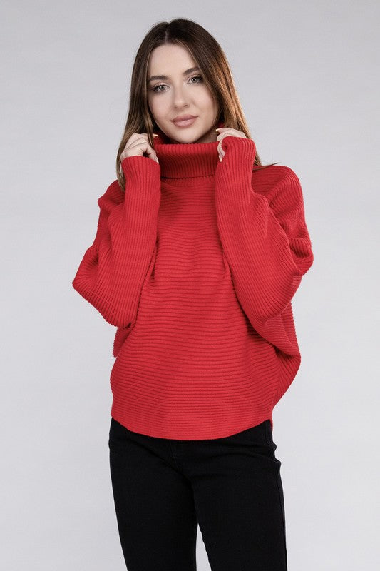 Viscose Dolman Turtleneck Sweater