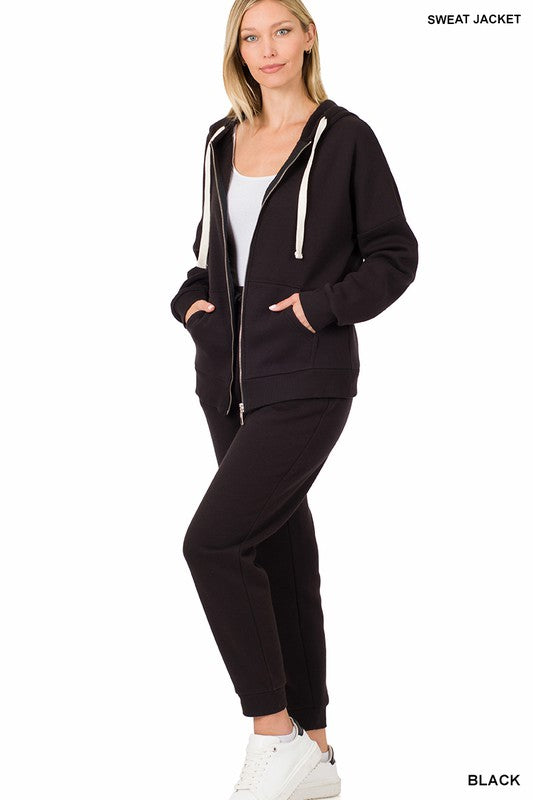 Zipper Jacket & Sweat Pants Set