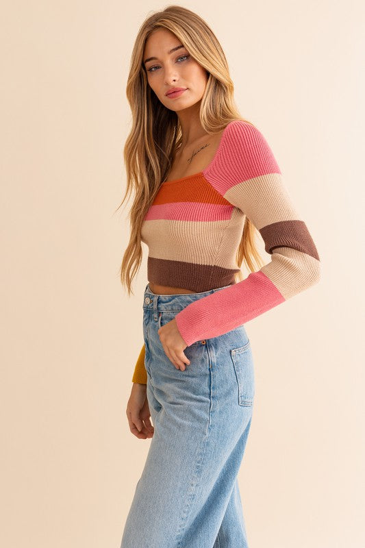 Color Block Stripe Knit