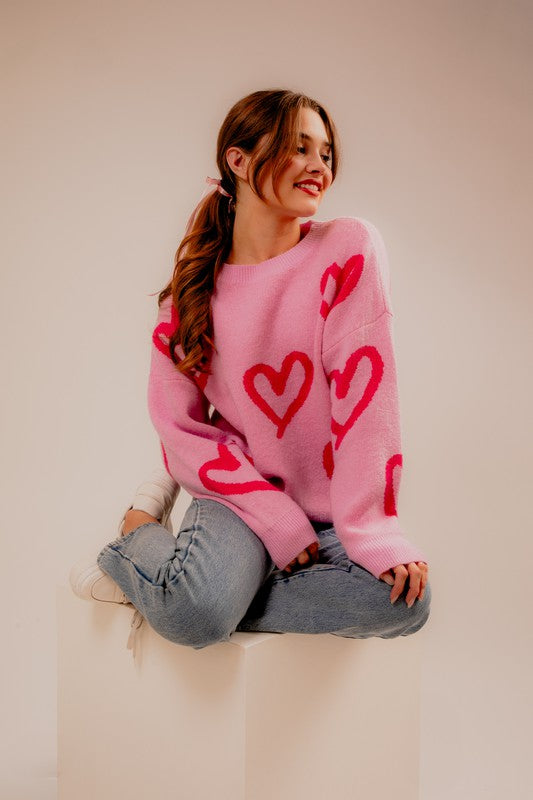 Heart Printed Sweater