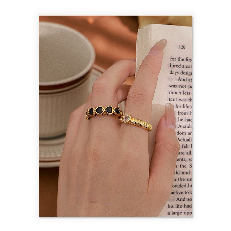 Cut-Out Love Zircon Ring