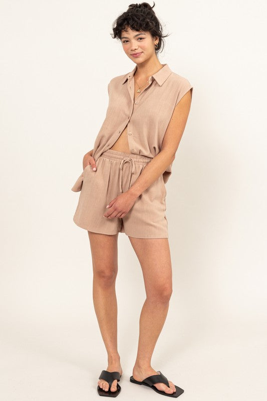 Linen Shirt and Shorts Set