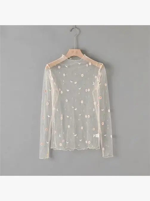 Mesh Flower Pattern Top