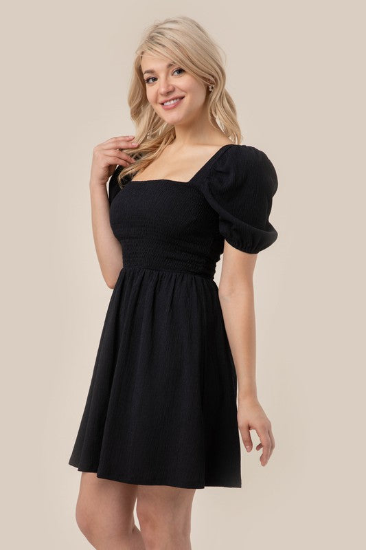 Puff Sleeve Smock Dress