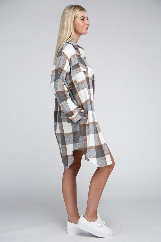 Plaid Drop Shoulder Shirt