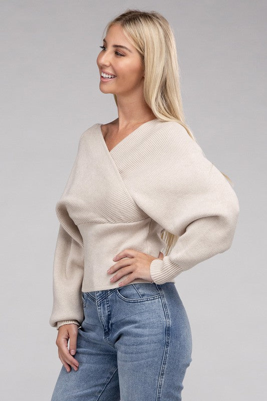 Viscose Cross Wrap Sweater