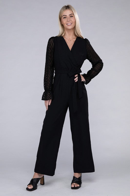 Sheer Sleeve Jumpsuit