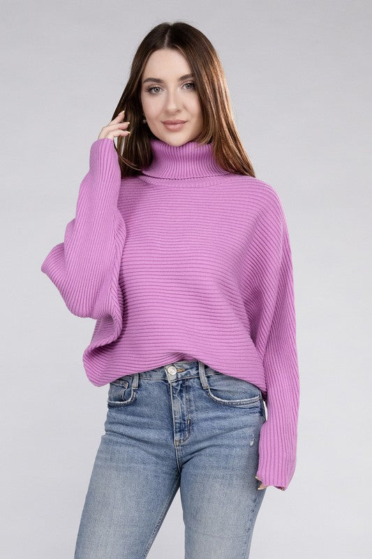 Viscose Dolman Turtleneck Sweater