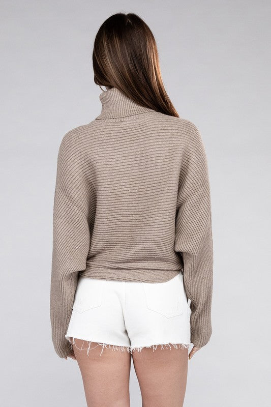 Viscose Dolman Turtleneck Sweater