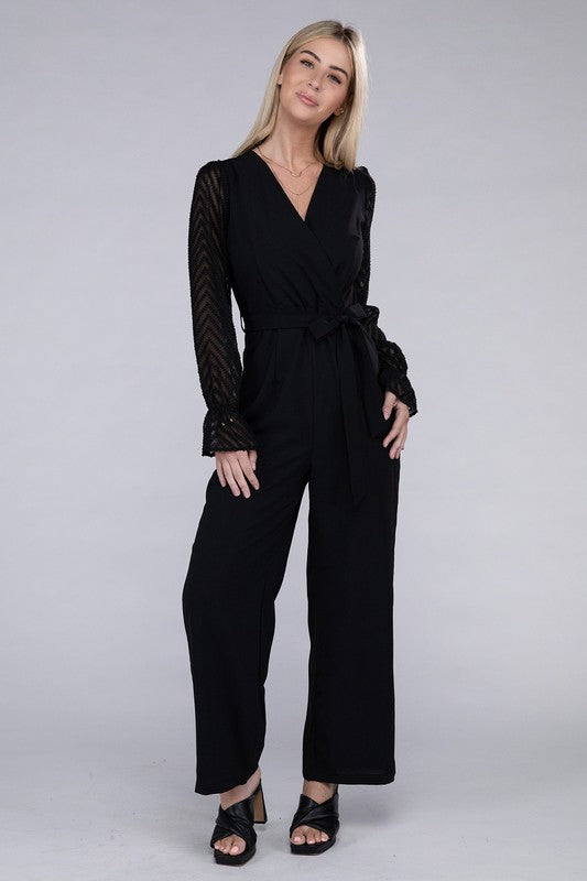 Sheer Sleeve Jumpsuit