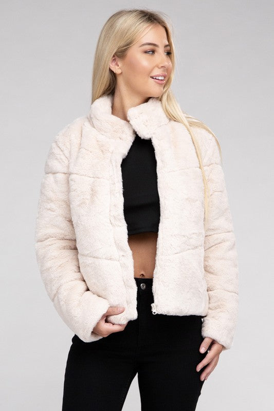 Fluffy Zip-Up Jacket