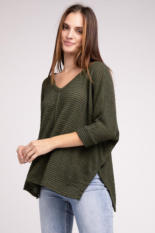 V-Neck Hi-Low Sweater