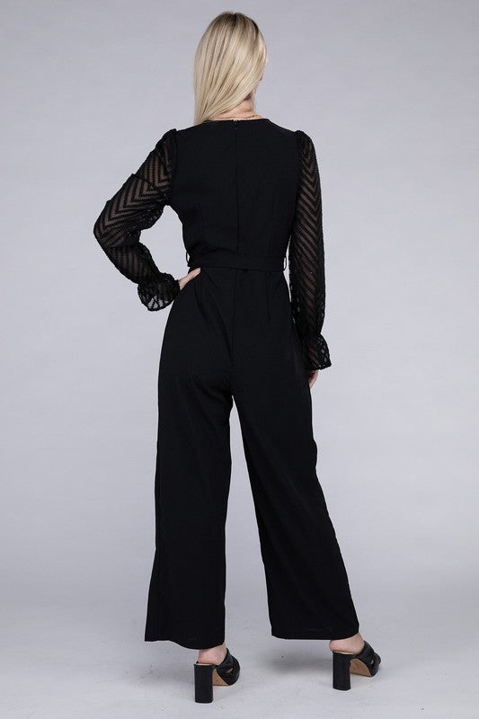 Sheer Sleeve Jumpsuit