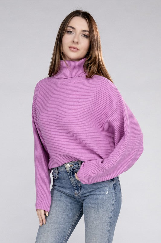 Viscose Dolman Turtleneck Sweater