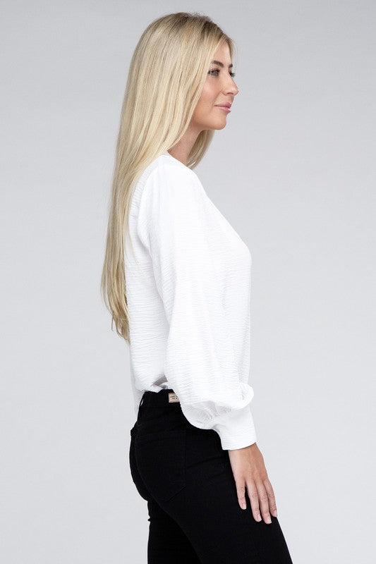 Woven Airflow V-Neck Top