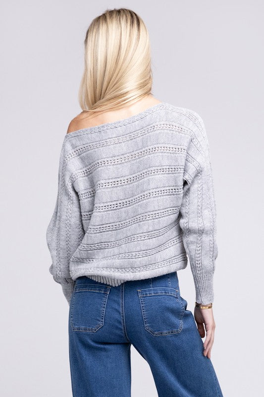 Boat Neck Knit Sweater