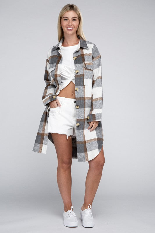 Plaid Drop Shoulder Shirt