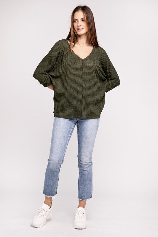 V-Neck Hi-Low Sweater