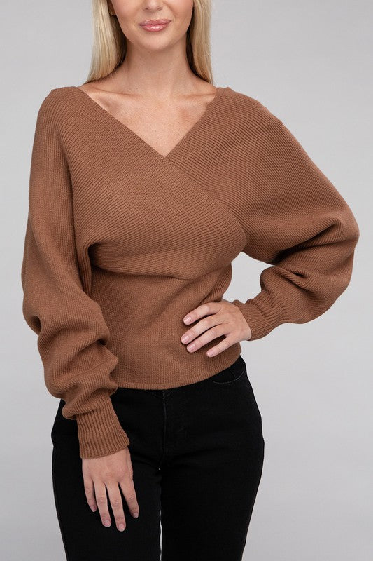 Viscose Cross Wrap Sweater