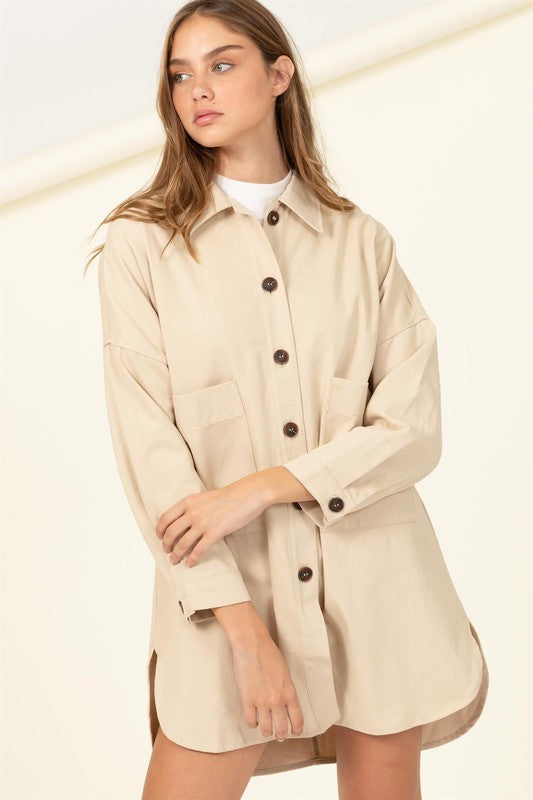 SWEET FLING OVERSIZED SHIRT JACKET