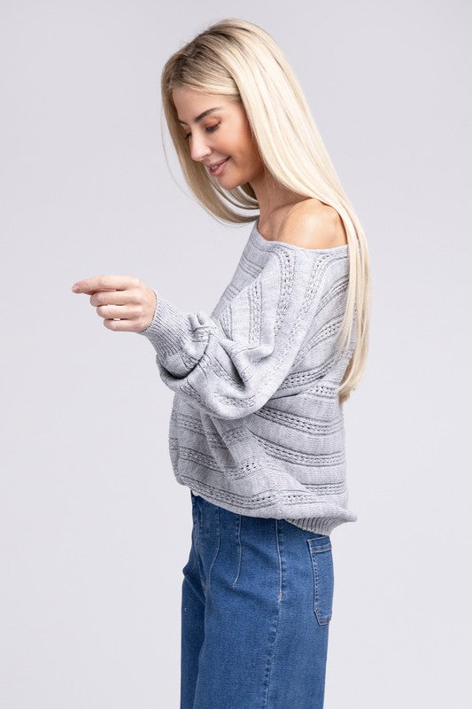 Boat Neck Knit Sweater