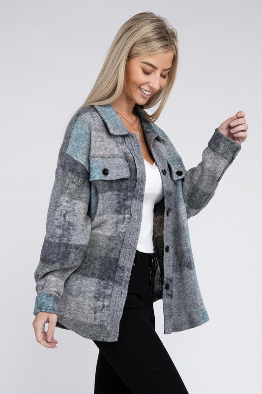 Grey Check Shacket