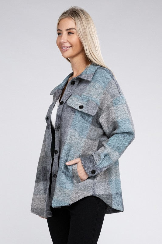 Grey Check Shacket