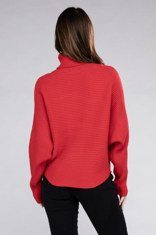 Viscose Dolman Turtleneck Sweater