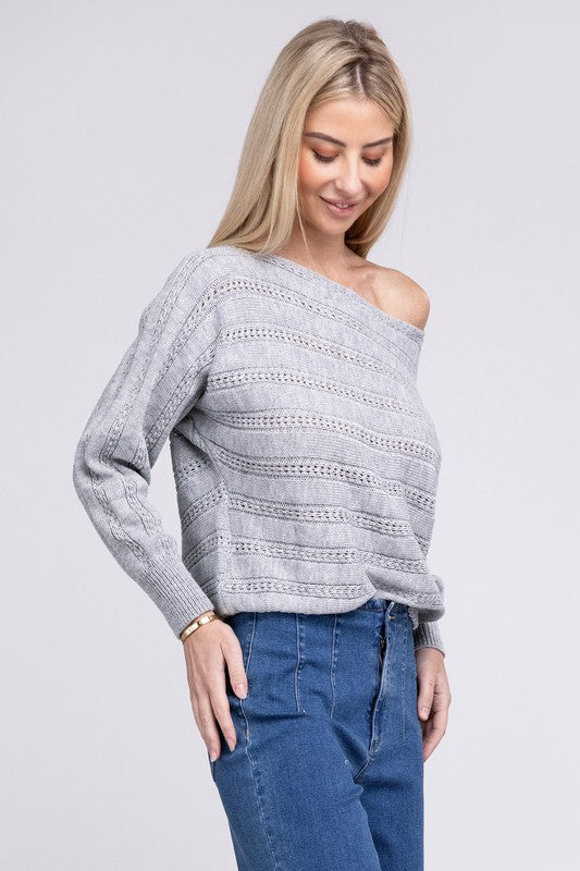 Boat Neck Knit Sweater