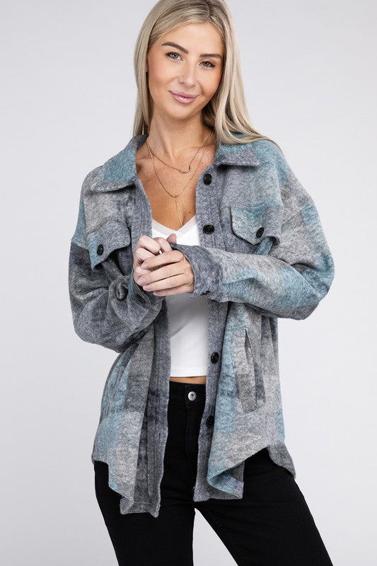 Grey Check Shacket