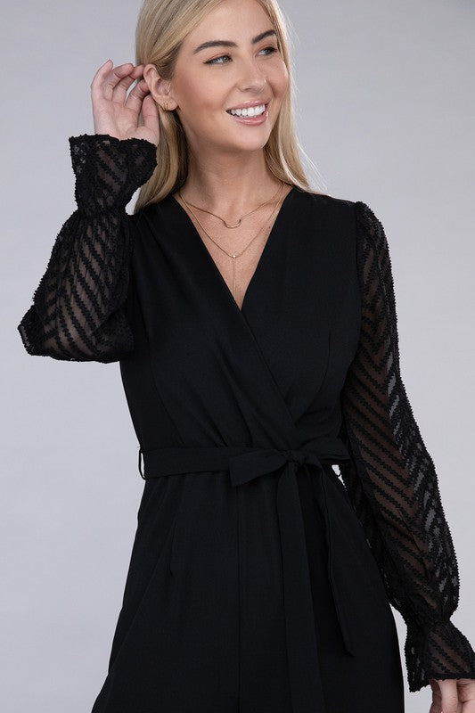 Sheer Sleeve Jumpsuit