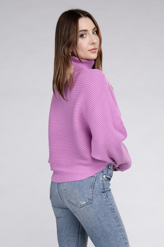 Viscose Dolman Turtleneck Sweater