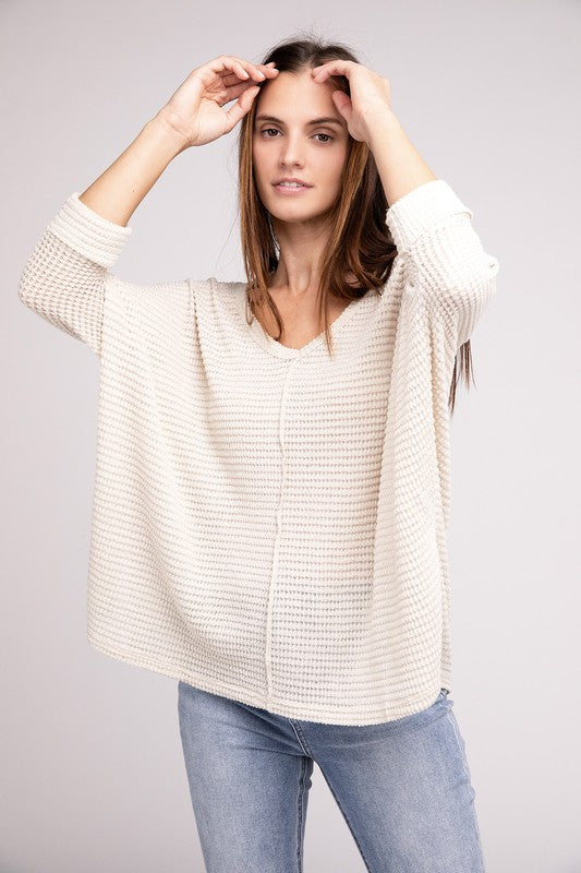 V-Neck Hi-Low Sweater